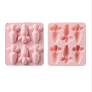 BESTOYARD Cake Molds 6-Cavity Carrot Silicone Mold
